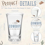 50 Sets Baby Shower Favors Shot Glasses Keychain Gifts, Cowboy, Blue - Image 2