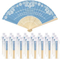 Barydat 24 Sets Cielito Lindo Baby Shower Favors De Barro Paper Hand Fans with Organza Bags Mexican Folding Fans Handheld Home Decor DIY Supplies for Guest Talavera Bridal Baby Shower(Blue) by home