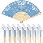 Barydat 24 Sets Cielito Lindo Baby Shower Favors De Barro Paper Hand Fans with Organza Bags Mexican Folding Fans Handheld Home Decor DIY Supplies for Guest Talavera Bridal Baby Shower(Blue) by home