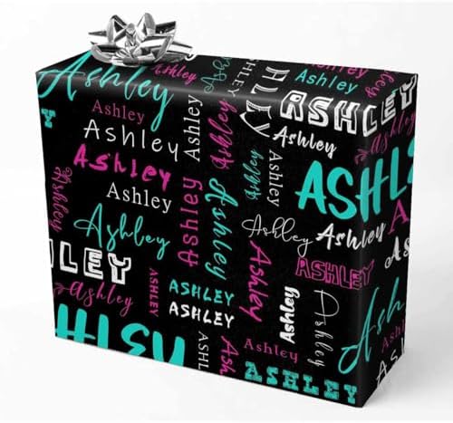 AOFUN Custom Gift Tissue Paper Roll Christmas Wrapping Paper Thick Custom Wrapping Paper With Name Text Personalized Gift Cool Wrapping Paper 5 Rolls 58" x 23" by Unknown