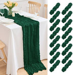 16 Pack Dark Green Cheesecloth Table Runner 21.5 x 120 Inches Boho Gauze Table Runners 10FT Long Cheese Cloth Table Runner for Bridal Shower Baby Shower Birthday Party Wedding Decor by Unknown