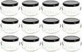 Nakpunar 12 pcs 6.75 oz Glass Tureen Jars with Black Lids - 200 ml by Nakpunar