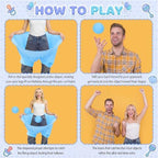 10 Sets Funny Baby Shower Games Set Table Tennis Twerk Game Swing Pacifier Race Swing Shaking Balls Diapers Game for Baby Shower How Many Balls Can You Catch in Your Diaper(Blue) - Image 4