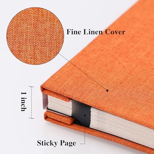 Vienrose Large Photo Album Self Adhesive for 4x6 8x10 10x12 Pictures Linen Scrapbook Album DIY 40 Blank Pages with A Metallic Pen - Image 3