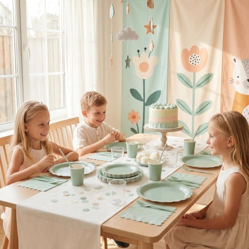 ArtSocket 350 Pack Disposable Party Tableware for 50 Guest, Sage Green - Image 7