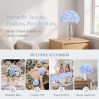 AVIVIHO 65pcs Baby Blue Fake Flowers Hydrangea Artificial Flowers Bulk (Not Squished, No Steaming Need) Silk Flowers with Stems for Home Weddings,Table Centerpieces,Party Arch Decorations - Image 6