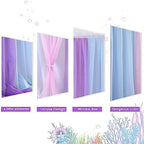 Mermaid Tulle Table Skirt Blue Pink Purple Striped Table Skirts for Rectangle Tables Frozen Baby Shower Mermaid Birthday Parties Decoration 9ft - Image 4