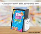 Marketing Holders 2 Pack 5.75” x 5.5" x 8.75" Locking Ballot Box Black Acrylic with 5.5" x 8.5" Slide in Header Sign Holder and 4" Form Pocket Countertop Donation Bin - Image 4
