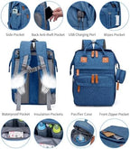 KABAQOO Diaper Bag Backpack with Detachable Changing Station, Large Capacity Baby Diaper Bags for Boys & Girls, Baby Registry Search Stuff & Shower Gifts, Newborn Essentials Must Haves, Blue - Image 3
