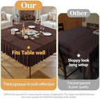 2 Pack Chocolate Spandex Tablecloths for 34x34 Inch Square Tables, Stretch Fitted Table Clothes with Pleated Ruffle Skirt for 34” Table, Wrinkle Free and Elastic, for Party Kitchen Home Dining - Image 6
