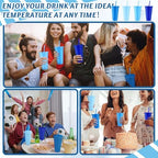 Skylety 24 Pcs Dusty Blue Plastic Cups with Lids and Straws 24 oz - Image 6