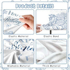 Serencatcher 7.2ft Blue Bow Seashell Birthday Arch Backdrop Cover - Image 3