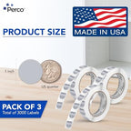Perco Metallic Silver Perforated Round Circle Dot Sticker 1-Inch Labels — 3 Rolls, 3,000 Stickers - Asset Tags, Equipment Labels & Modern Identification - Made in USA - Image 2
