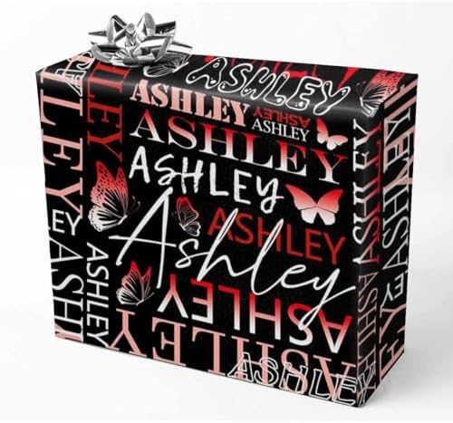 AOFUN Custom Name Text Wrapping Paper For Men Cute Birthday Wrapping Paper Funny Gift Bags For Adults Mens Wrapping Paper Christmas 3 Rolls 58" x 23" by Unknown