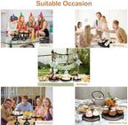 MACIFECI Cake Stand Set, Black Cake Stands For Dessert Table Including Dessert Tray, Metal Cupcake Display Stands Dessert Trays (Black) - Image 4