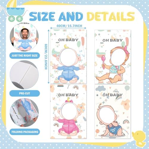Liitrsh 4 Sets Funny Blindfold Baby Shower Feed Me Baby Shower Games Set - Image 4
