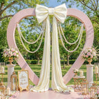 Ivory Large Bows for Backdrop Giant Bows Birthday Party Decorations Large Giant Bow Decor, Cream Giant Satin Bow Decoration for Wedding Baby Shower Birthday Photo Booth Room Decor 24"x16" - Image 3