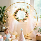 Balloon Arch Stand Metal Round Backdrop Stand Circle Balloon Arch Frame Wedding Arches 5FT for Ceremony Birthday Party Baby Shower Decoration - Image 5