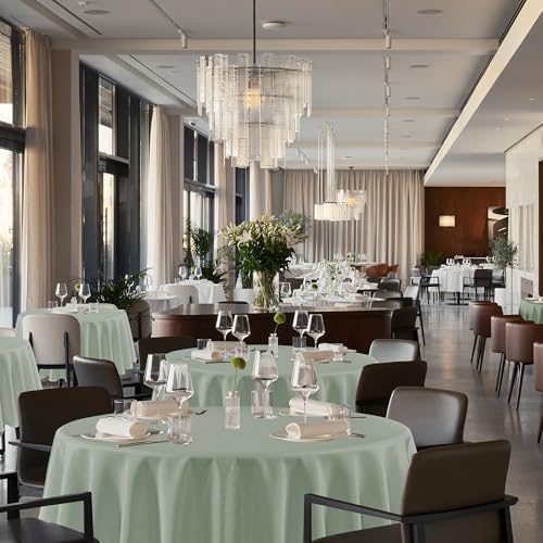 sancua Round Tablecloth 120 Inch Fit 48-96 Inch Tables, 8 Pack Sage Green - Image 2
