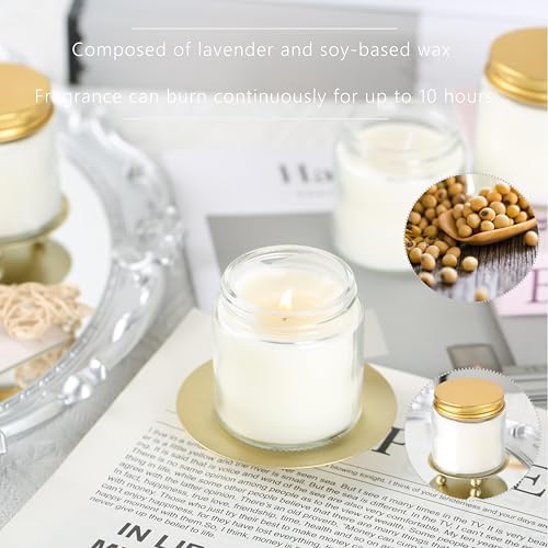 24 Pcs 4 Oz Mason Jar Candles, Lavender Scented Soy Candles Bulk Set for Stress Relief and Relaxation, Great Favors for Wedding, Christmas, Housewarming Gifts (Gold, Lavender, 24) - Image 4