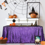 SquarePie Sequin Tablecloth 90x156 Inch Purple for Wedding Halloween Party - Image 3