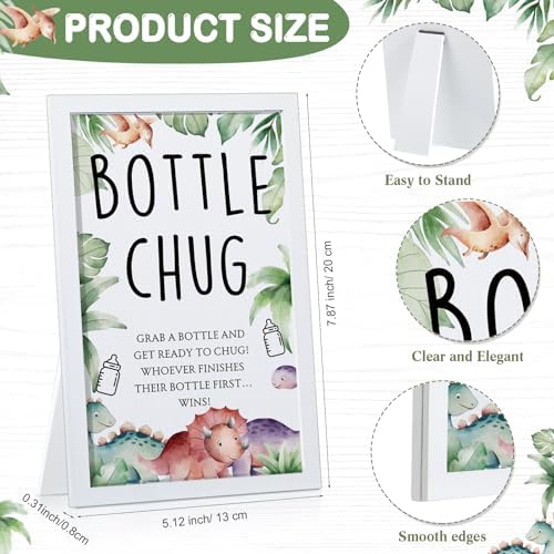 Roowest Bottle Chug Baby Shower Games Favors, Blue, Dinosaur - Image 2