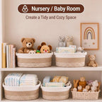 LemonRoad Set of 6 Cotton Rope Storage Baskets for Shelves (3 Sizes) - Image 5