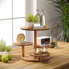 HURZMORO 4 Tier Cupcake Tower Stand for 50 Cupcakes,Wood Cake Stand with Tiered Tray Decor,Farmhouse Tiered Tray Decor,Cupcake Display for Birthday Graduation Baby Shower Tea Party (Albizia) - Image 5