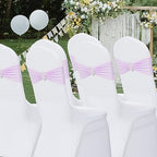 Pack of 120 Spandex Chair Sashes Bows Stretch Chair Cover Band with Buckle Slider Universal Elastic Chair Ties for Wedding Banquet Party Event Decoration (Lavender) - Image 7