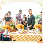 Mimorou 6 Set Floral Table Centerpiece Fake Hydrangea Decor, Orange - Image 6