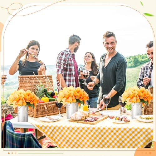Mimorou 6 Set Floral Table Centerpiece Fake Hydrangea Decor, Orange - Image 6
