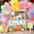 4 Pcs Large Ice Cream Bar Decoration Cardboard Cutout 26.62 Inch Ice Cream Birthday Decoration Summer Sweet Shop Signs for Baby Shower Party Booth Props Cupcake Icepop Yard Signs Backdrops by Unknown