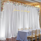 10ft x 10ft Cream White Backdrop Curtains, Wrinkle-Free Sheer Chiffon Fabric Photo Backdrop Drapes for Wedding Arch Party Ceremony Stage Photography Decorations - Image 6