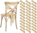 50 PCS Cheesecloth Chair Sashes Bows Wedding Aisle Decorations Chair Ribbon Ties Back Sash for Wedding Party Events Banquet Chair Cover Decoration (Beige) by Lumaycens