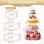 3Pcs Acrylic Cake Display Stand 6'' 8'' 10'' Round 3 Tier Clear Cylinder Cake Box for Wedding Birthday Party Decor(6 / 8 / 10 Inch) - Image 2