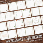 Baby Memory Book – First 5 Years Keepsake Book for Boy or Girl, 120-Page Baby Milestone Journal with 6 Keepsake Folders, Laminated Hardcover, Gold Spiral Binding & Photo Window - Image 5