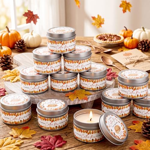 WILLBOND 12 Pcs Fall Pumpkin Cutie Pie Baby Shower Candle Favors Scented - Image 3