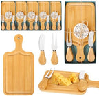 6 Sets Bridal Baby Shower Prizes for Game Winners Bamboo Square Mini Charcuterie Cheese Boards Butter Spreaders Forks with Thank You Tags Gift Box for Guests Wedding Birthday Party Favors by KBDHYY