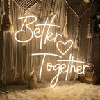 Better Together Neon Sign, 23 Inch Personalized Wedding LED Neon Light Engagement Party Decor Proposing LED Sign Gift-Warm White - Image 2