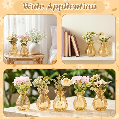40 Pieces 3.5 Inch Glass Bud Vase Mini, Amber - Image 7