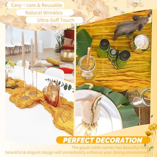 30 Pack Gold Cheesecloth Table Runner 17x108 Inches Boho Home Decor - Image 6