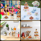 6 Pcs Acrylic Dessert Stand Set Tiered Tray Holder, Classic Style - Image 4