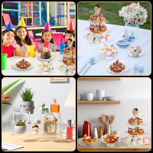 6 Pcs Acrylic Dessert Stand Set Tiered Tray Holder, Classic Style - Image 4