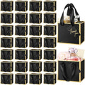 Yeaqee 100 Pcs Mini Metallic Paper Gift Bags with Handle, Black, Gold by Yeaqee