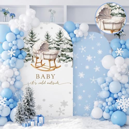 Mindsoft 2 Set Baby It's Cold Outerside Arch Backdrop Cover 7.2ft 6.6ft - Image 5