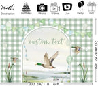 MEHOFOND 10x7ft Custom Mallard Duck Baby Shower Backdrop Duck Hunting Boy Baby Shower Party Decorations a Sweet Baby Boy is on his way Photography Background It's a Boy Party Supplies Photo Booth Prop - Image 3