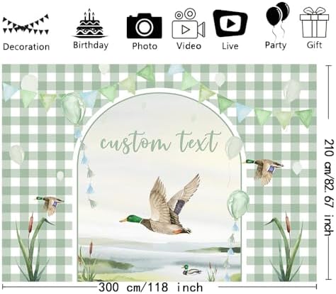 MEHOFOND 10x7ft Custom Mallard Duck Baby Shower Backdrop Duck Hunting Boy Baby Shower Party Decorations a Sweet Baby Boy is on his way Photography Background It's a Boy Party Supplies Photo Booth Prop - Image 3