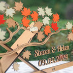 Personalized Maple Tree Wedding Guest Book Alternative, Fall Leaf Drop Box - Image 4