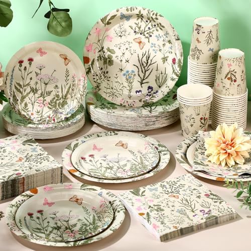 Ziliny Wildflower Party Decorations, Paper Plates Napkins Cups Serve 50 - Image 6