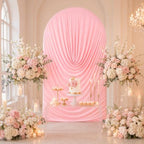 7.2FT Pink Arch Cover - Stretchy Fitted Arch Backdrop Cover for Round Top Chiara Backdrop Stand for Wedding Baby Shower Birthday Party Bridal Shower Decorations - Image 3